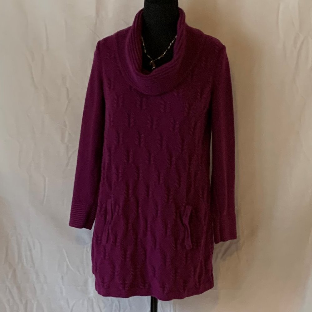 Style & Co Women’s Long Cowl Sweater Medium Purple